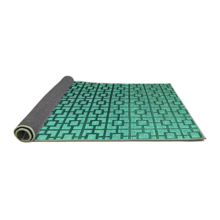 Sideview of Abstract Turquoise Modern Rug, abs4709turq
