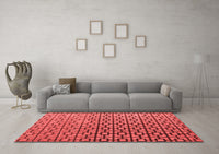 Machine Washable Abstract Red Modern Rug, wshabs4709red