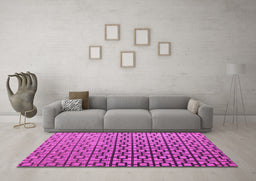 Machine Washable Abstract Pink Modern Rug in a Living Room, wshabs4709pnk