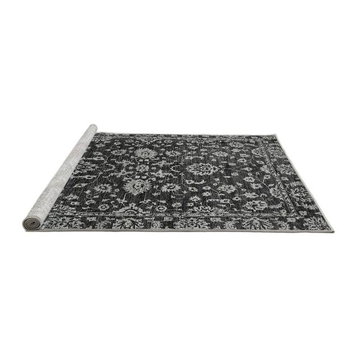 Sideview of Machine Washable Abstract Gray Modern Rug, wshabs470gry