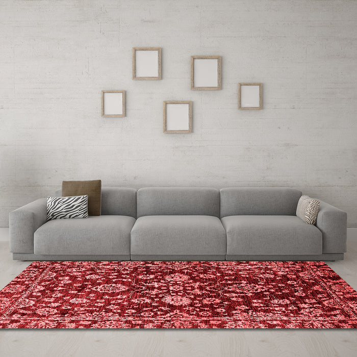 Modern Red Washable Rugs
