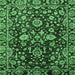 Square Machine Washable Abstract Emerald Green Modern Area Rugs, wshabs470emgrn