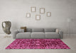 Machine Washable Abstract Pink Modern Rug in a Living Room, wshabs470pnk