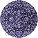 Round Abstract Blue Modern Rug, abs470blu