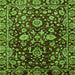 Square Machine Washable Abstract Green Modern Area Rugs, wshabs470grn