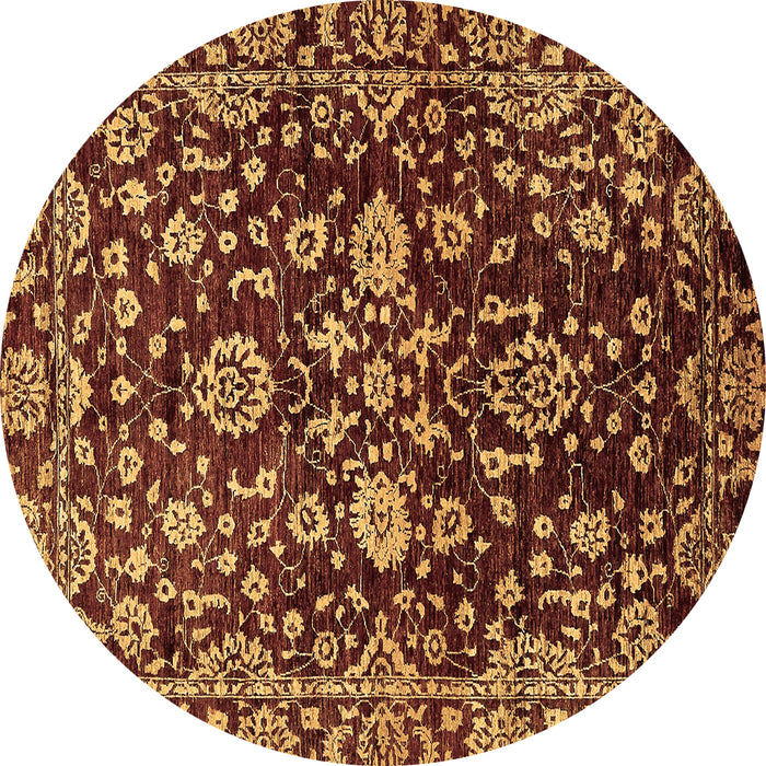 Round Machine Washable Abstract Brown Modern Rug, wshabs470brn