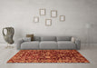 Machine Washable Abstract Orange Modern Area Rugs in a Living Room, wshabs470org