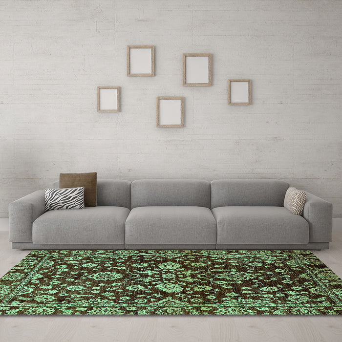 Machine Washable Abstract Turquoise Modern Area Rugs in a Living Room,, wshabs470turq