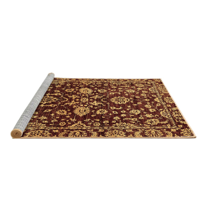 Sideview of Machine Washable Abstract Brown Modern Rug, wshabs470brn
