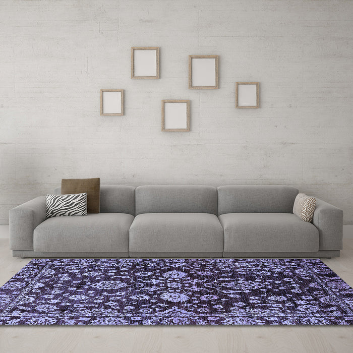 Machine Washable Abstract Blue Modern Rug in a Living Room, wshabs470blu