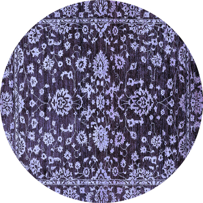 Round Machine Washable Abstract Blue Modern Rug, wshabs470blu