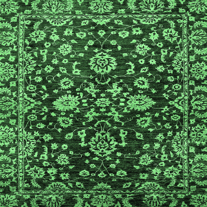 Square Abstract Emerald Green Modern Rug, abs470emgrn