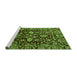 Sideview of Machine Washable Abstract Green Modern Area Rugs, wshabs470grn