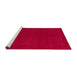 Sideview of Machine Washable Abstract Red Rug, wshabs4710