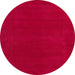 Round Machine Washable Abstract Red Rug, wshabs4710