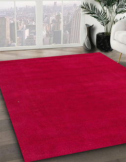 Abstract Red Modern Rug in Family Room, abs4710