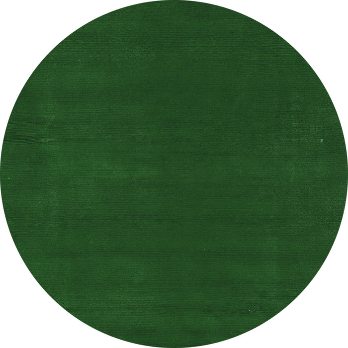 Round Machine Washable Abstract Emerald Green Modern Area Rugs, wshabs4710emgrn