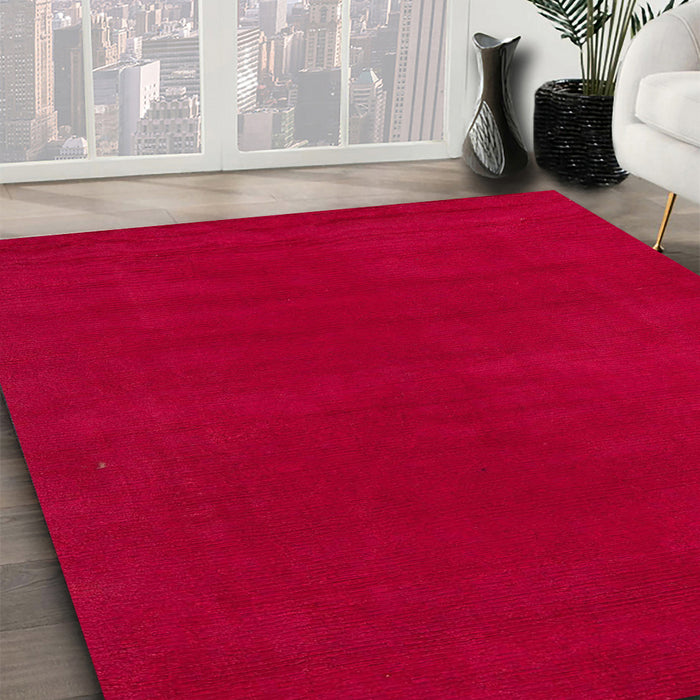 Machine Washable Abstract Red Rug in a Family Room, wshabs4710