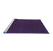 Sideview of Machine Washable Abstract Blue Modern Rug, wshabs4710blu