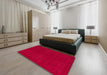 Machine Washable Abstract Red Rug in a Bedroom, wshabs4710