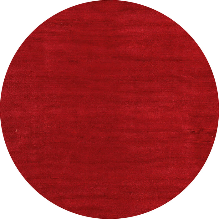 Round Machine Washable Abstract Orange Modern Area Rugs, wshabs4710org