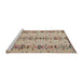 Sideview of Machine Washable Abstract Orange Salmon Pink Rug, wshabs4711