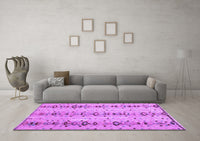 Machine Washable Abstract Purple Modern Rug, wshabs4711pur