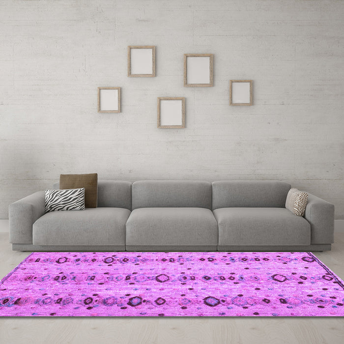 Machine Washable Abstract Purple Modern Area Rugs in a Living Room, wshabs4711pur