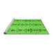 Sideview of Machine Washable Abstract Green Modern Area Rugs, wshabs4711grn