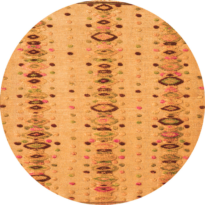 Round Abstract Orange Modern Rug, abs4711org
