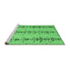 Sideview of Machine Washable Abstract Emerald Green Modern Area Rugs, wshabs4711emgrn