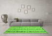 Machine Washable Abstract Green Modern Area Rugs in a Living Room,, wshabs4711grn