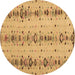 Round Abstract Brown Modern Rug, abs4711brn