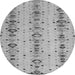 Round Abstract Gray Modern Rug, abs4711gry