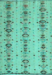 Abstract Turquoise Modern Rug, abs4711turq