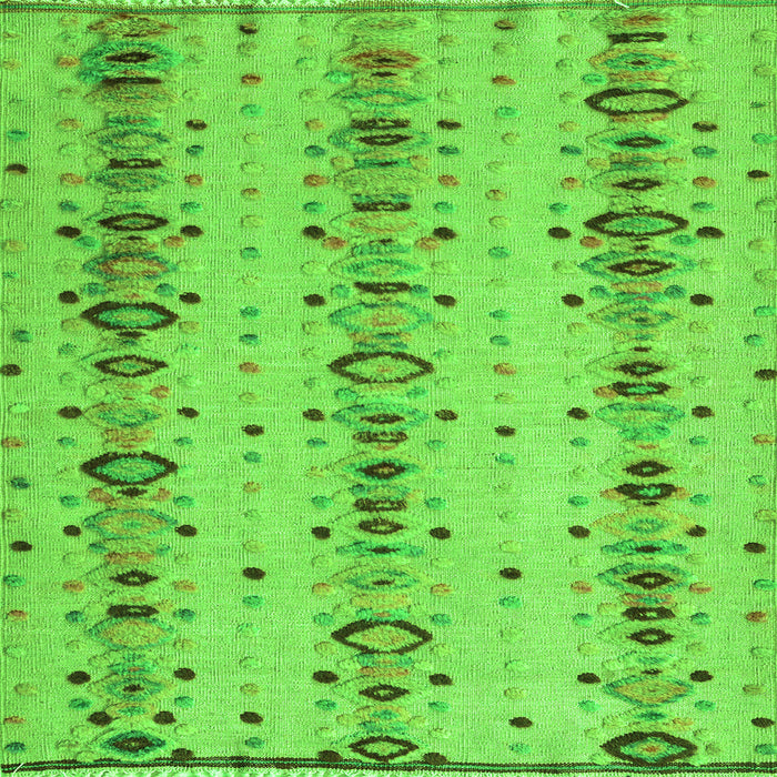 Square Abstract Green Modern Rug, abs4711grn