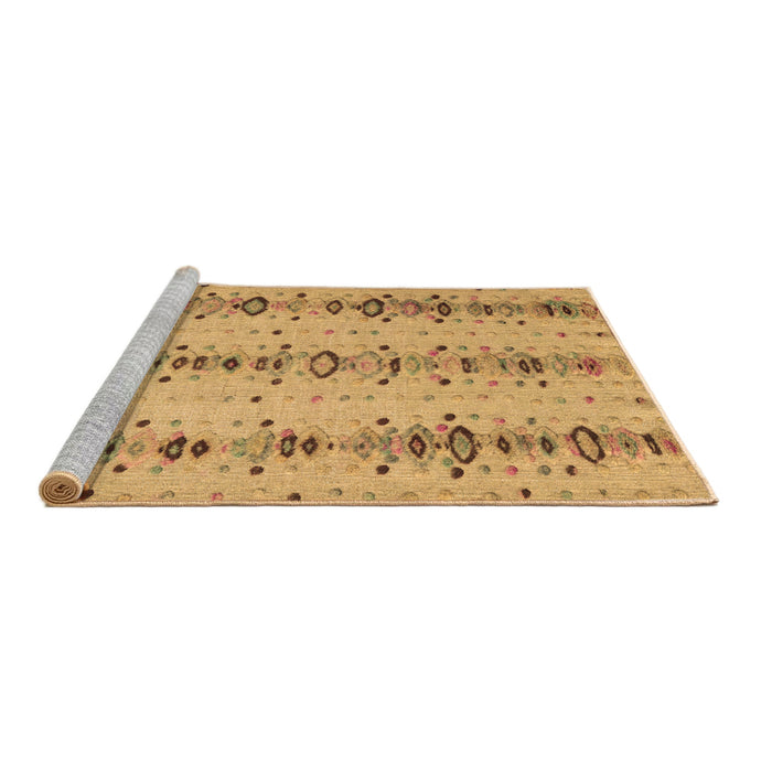 Sideview of Machine Washable Abstract Brown Modern Rug, wshabs4711brn