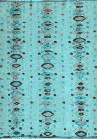 Abstract Light Blue Modern Rug, abs4711lblu