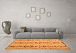 Machine Washable Abstract Orange Modern Area Rugs in a Living Room, wshabs4711org