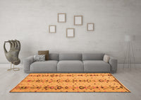 Machine Washable Abstract Orange Modern Rug, wshabs4711org