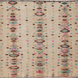 Square Abstract Orange Salmon Pink Modern Rug, abs4711