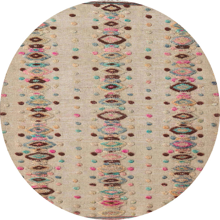 Round Abstract Orange Salmon Pink Modern Rug, abs4711