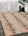Machine Washable Abstract Orange Salmon Pink Rug in a Family Room, wshabs4711