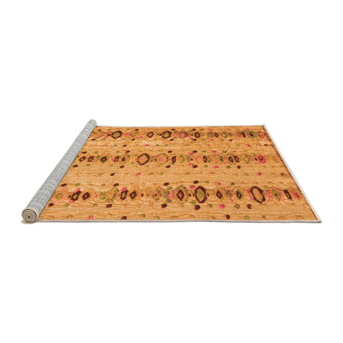 Sideview of Machine Washable Abstract Orange Modern Area Rugs, wshabs4711org