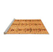 Sideview of Machine Washable Abstract Orange Modern Area Rugs, wshabs4711org