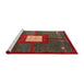 Sideview of Machine Washable Abstract Tomato Red Rug, wshabs4712