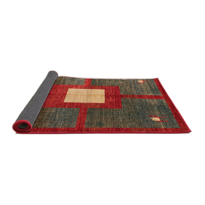 Sideview of Abstract Red Modern Rug, abs4712