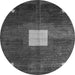 Round Machine Washable Abstract Gray Modern Rug, wshabs4712gry