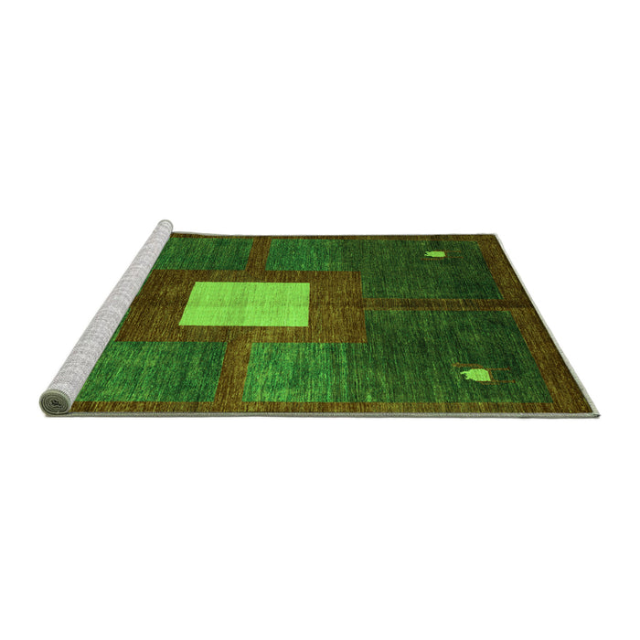 Sideview of Machine Washable Abstract Green Modern Area Rugs, wshabs4712grn