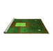 Sideview of Machine Washable Abstract Green Modern Area Rugs, wshabs4712grn